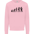 Bavarian Beer Evolution Oktoberfest Mens Sweatshirt Jumper Light Pink