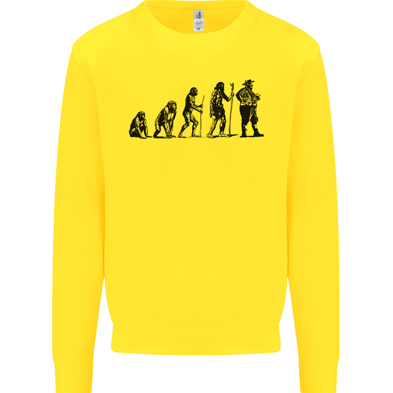 Bavarian Beer Evolution Oktoberfest Mens Sweatshirt Jumper Yellow