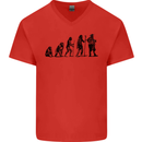 Bavarian Beer Evolution Oktoberfest Mens V-Neck Cotton T-Shirt Red
