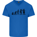 Bavarian Beer Evolution Oktoberfest Mens V-Neck Cotton T-Shirt Royal Blue