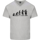 Bavarian Beer Evolution Oktoberfest Mens V-Neck Cotton T-Shirt Sports Grey