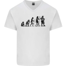Bavarian Beer Evolution Oktoberfest Mens V-Neck Cotton T-Shirt White