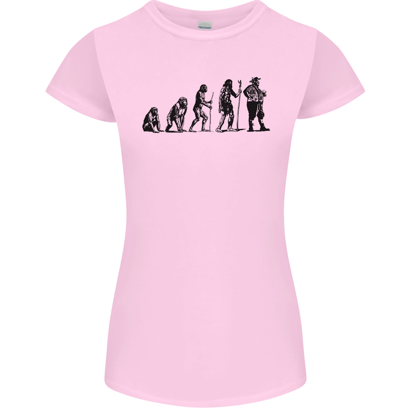 Bavarian Beer Evolution Oktoberfest Womens Petite Cut T-Shirt Light Pink