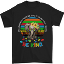 a black t - shirt with an elephant and sunflowers on it