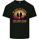 Be Nice to Hikers Funny Hiking Mountains Kids T-Shirt Childrens Black
