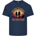 Be Nice to Hikers Funny Hiking Mountains Kids T-Shirt Childrens Navy Blue
