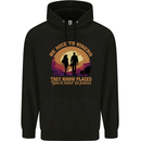 Be Nice to Hikers Funny Hiking Mountains Mens 80% Cotton Hoodie Black