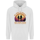 Be Nice to Hikers Funny Hiking Mountains Mens 80% Cotton Hoodie White
