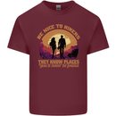 Be Nice to Hikers Funny Hiking Mountains Mens Cotton T-Shirt Tee Top Maroon