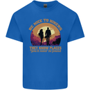 Be Nice to Hikers Funny Hiking Mountains Mens Cotton T-Shirt Tee Top Royal Blue