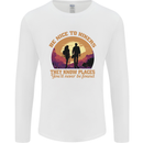 Be Nice to Hikers Funny Hiking Mountains Mens Long Sleeve T-Shirt White