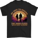 Be Nice to Hikers Funny Hiking Mountains Mens T-Shirt 100% Cotton Black