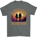 Be Nice to Hikers Funny Hiking Mountains Mens T-Shirt 100% Cotton Charcoal