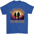 Be Nice to Hikers Funny Hiking Mountains Mens T-Shirt 100% Cotton Royal Blue