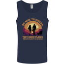 Be Nice to Hikers Funny Hiking Mountains Mens Vest Tank Top Navy Blue