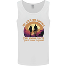 Be Nice to Hikers Funny Hiking Mountains Mens Vest Tank Top White