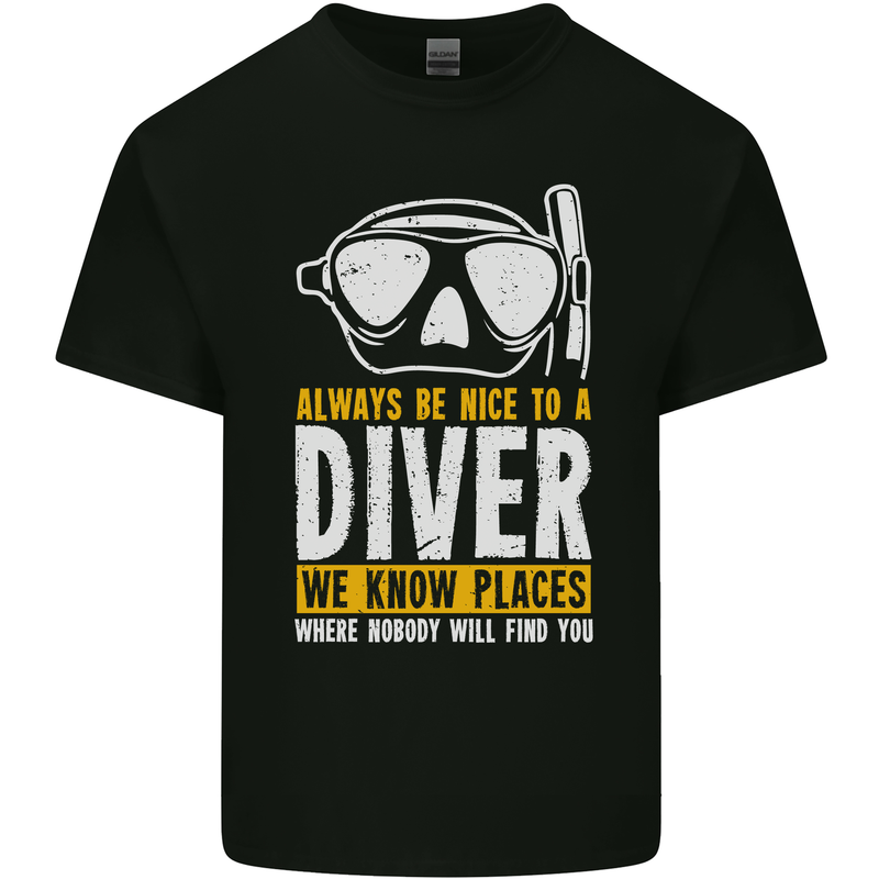 Be Nice to a Scuba Diver Funny Diving Kids T-Shirt Childrens Black