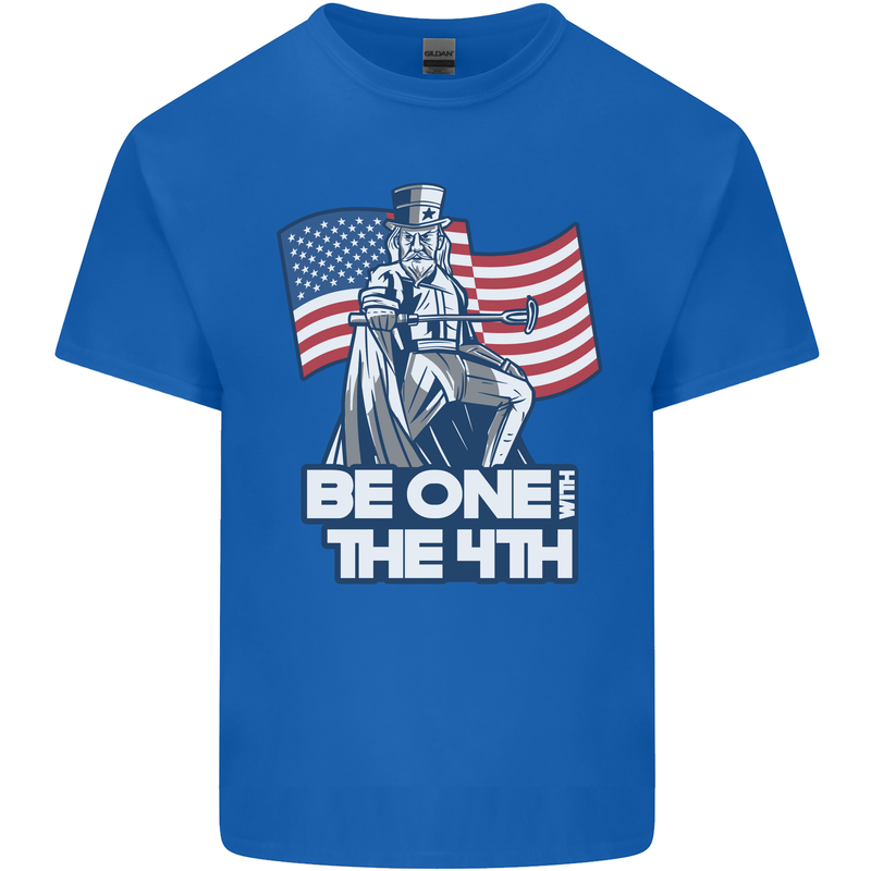 Be One With 4th of July American Independence Kids T-Shirt Childrens Royal Blue