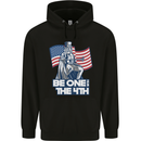 Be One With 4th of July American Independence Mens 80% Cotton Hoodie Black