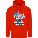 Be One With 4th of July American Independence Mens 80% Cotton Hoodie Bright Red