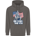 Be One With 4th of July American Independence Mens 80% Cotton Hoodie Charcoal