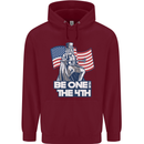 Be One With 4th of July American Independence Mens 80% Cotton Hoodie Maroon