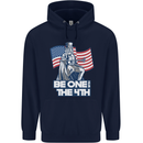 Be One With 4th of July American Independence Mens 80% Cotton Hoodie Navy Blue