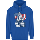 Be One With 4th of July American Independence Mens 80% Cotton Hoodie Royal Blue