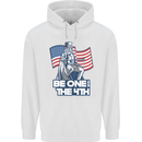 Be One With 4th of July American Independence Mens 80% Cotton Hoodie White