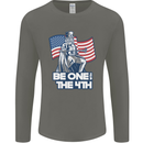 Be One With 4th of July American Independence Mens Long Sleeve T-Shirt Charcoal