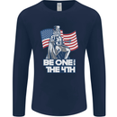 Be One With 4th of July American Independence Mens Long Sleeve T-Shirt Navy Blue