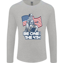 Be One With 4th of July American Independence Mens Long Sleeve T-Shirt Sports Grey