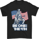 Be One With 4th of July American Independence Mens T-Shirt 100% Cotton Black