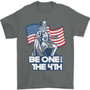 Be One With 4th of July American Independence Mens T-Shirt 100% Cotton Charcoal