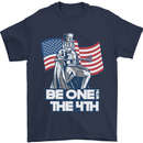 Be One With 4th of July American Independence Mens T-Shirt 100% Cotton Navy Blue