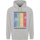Beach Please Im on Holiday Funny Childrens Kids Hoodie Sports Grey