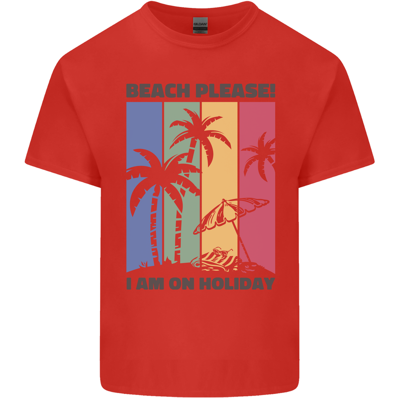Beach Please Im on Holiday Funny Kids T-Shirt Childrens Red