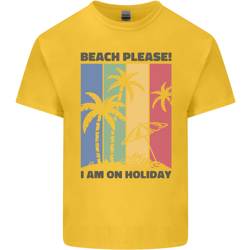 Beach Please Im on Holiday Funny Kids T-Shirt Childrens Yellow