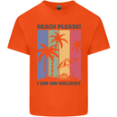 Beach Please Im on Holiday Funny Mens Cotton T-Shirt Tee Top Orange