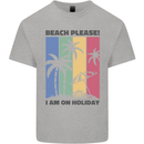 Beach Please Im on Holiday Funny Mens Cotton T-Shirt Tee Top Sports Grey