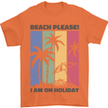 Beach Please Im on Holiday Funny Mens T-Shirt 100% Cotton Orange