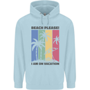 Beach Please Im on Vacation Funny Childrens Kids Hoodie Light Blue