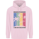 Beach Please Im on Vacation Funny Childrens Kids Hoodie Light Pink