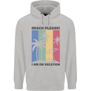 Beach Please Im on Vacation Funny Childrens Kids Hoodie Sports Grey