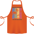 Beach Please Im on Vacation Funny Cotton Apron 100% Organic Orange