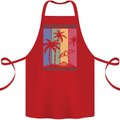 Beach Please Im on Vacation Funny Cotton Apron 100% Organic Red