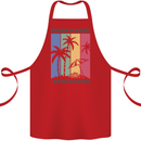 Beach Please Im on Vacation Funny Cotton Apron 100% Organic Red