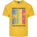 Beach Please Im on Vacation Funny Kids T-Shirt Childrens Yellow