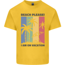 Beach Please Im on Vacation Funny Kids T-Shirt Childrens Yellow