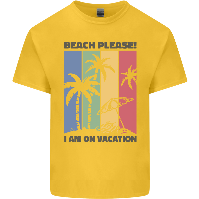 Beach Please Im on Vacation Funny Kids T-Shirt Childrens Yellow